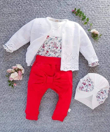 3310 La Bonita Spodenki niemowlęce Marija - czerwony