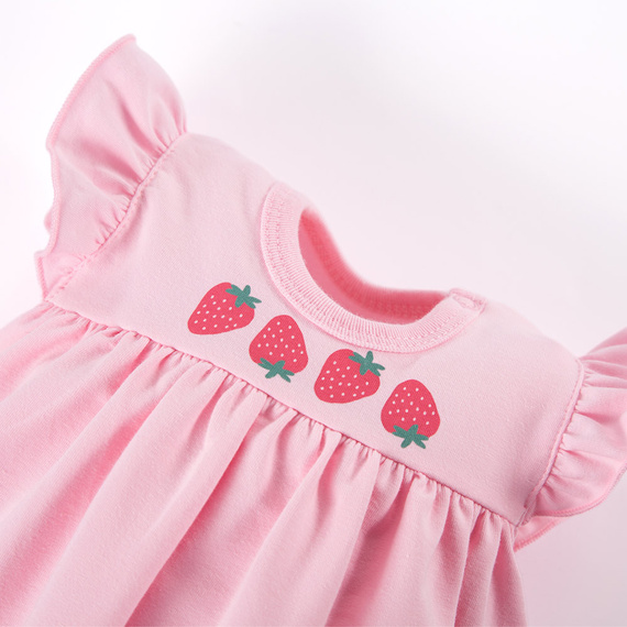 Strawberry & Love Eevi Sukienko-body, krótki rękaw - róż