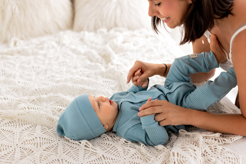 "Natural Harmony" Makoma Pajac bez stópek turkusowy