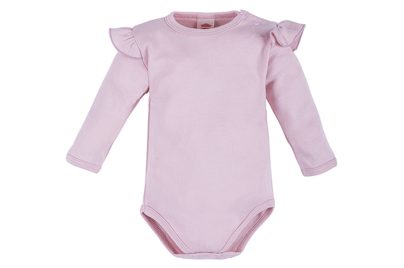 "Rose Bonica" Body z długim rękawem Makoma pudrowy róż