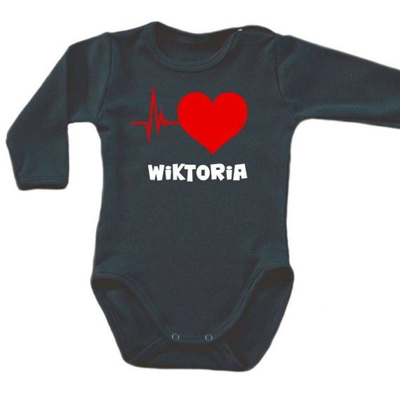 Body długi rękaw "Puls serca" Moocha biały