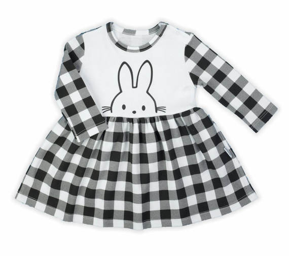 163364 Sukienka bawełniana "Bunny Kratka" Nicol - czarny