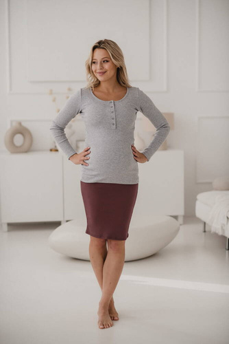 Tummy Bluzka ciążowa i do karmienia Milk&Love szary