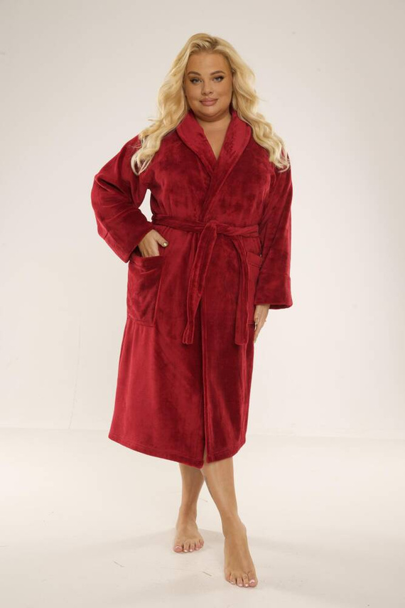 628 Abigail Długi Szlafrok damski Forex - bordo