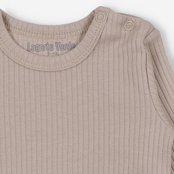Lagarto Verde Bluzka z dzianiny prążkowej - beżowy
