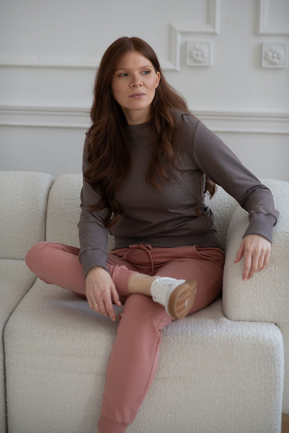 Spodnie Milk&Love dresowe ciążowe herbal rose