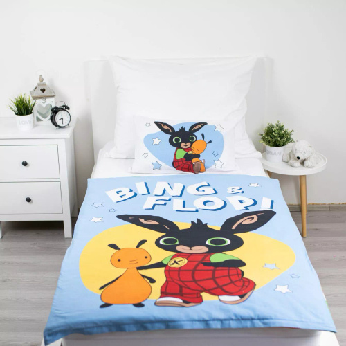 Pościel bawełniana do łóżeczka Królik Bing 100x135 Jerry Fabrics z zamkiem