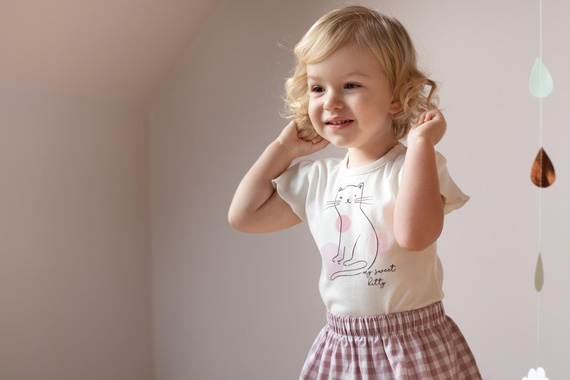 Sweet Cherry Pinokio Body z krótkim rękawem- ecru