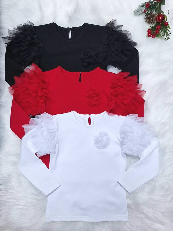 Carmen Bambarillo Bluzka dziecięca krótki rękaw czarny