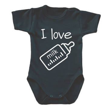 "I love milk" Moocha body krótki rękaw czarny