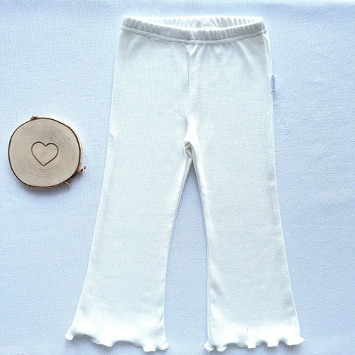 LJ802 Mamatti Legginsy dziewczęce dzwony - ecru