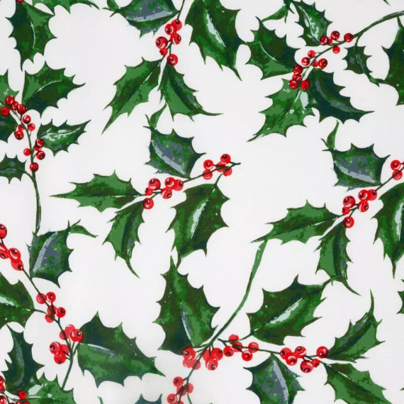 Tori Pościel świąteczna liście z mikrowłókna Eurofirany zielony