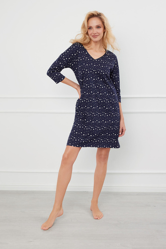 Libra koszula nocna, rękaw 3/4 Italian Fashion - druk