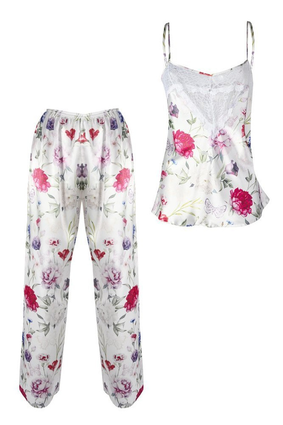 Flowers Komplet Damski Piżama DKaren - DK-KC 11 biały