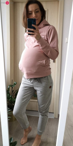 Spodnie Milk&Love dresowe ciążowe beżowy