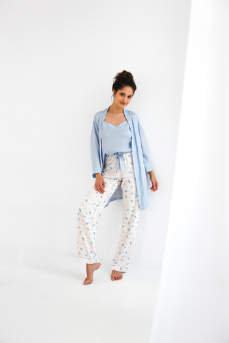 Felicia Szlafrok damski Sensis - niebieski melanż