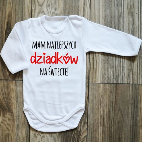 Body długi rękaw "Mam najlepszych dziadków na świecie!" Moocha czarne