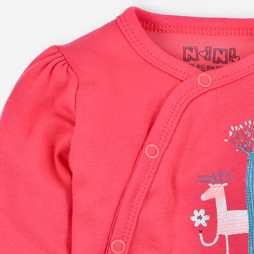 ABN-4038/KOR Kolorowy Las Body kopertowe z bawełny organicznej Nini malinowy