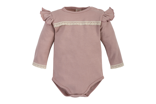 "Paris Girl" Makoma Body z długim rękawem pudrowy róż