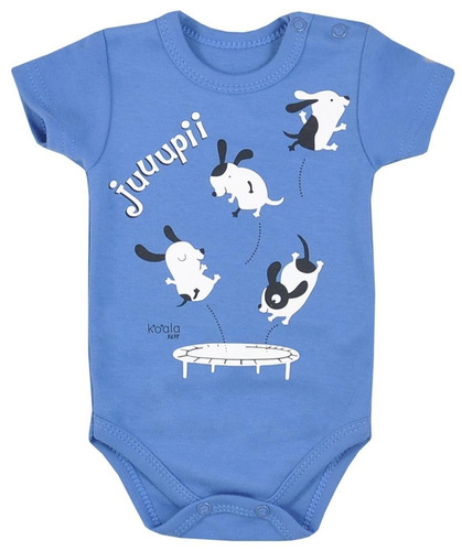 Bawełiane Body krótki rękaw "JUPI LATO" Koala- niebieski