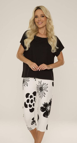 743 Elle Piżama Damska Forex - czarny-ecru