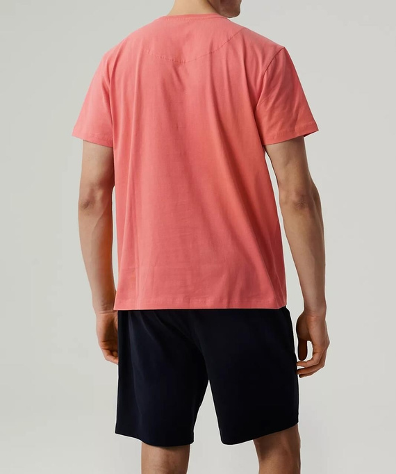 NMP-379 Piżama męska krótki rękaw, Atlantic-koralowy granatowy