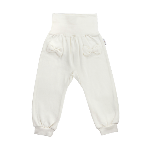 SKB003 Basic Mamatti Spodnie niemowlęce dla dziewczynki - ecru