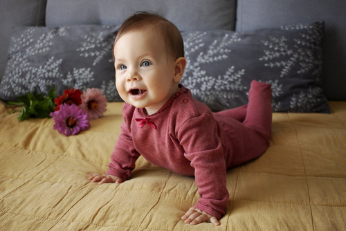 "ROSES B" Makoma Body baby z długim rękawem bordowy