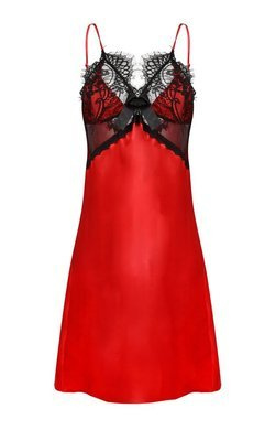 Beatrice Halka satynowa koszulka damska DKaren - czerwona