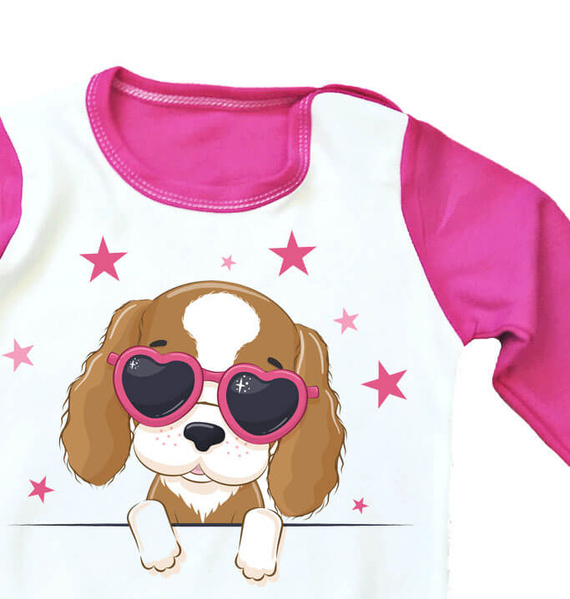 Piesek w okularach Moocha Piżamka dziecięca