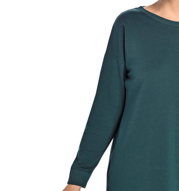 216105 Paula Sukienka z długim rękawem Teyli - zielony butelkowy