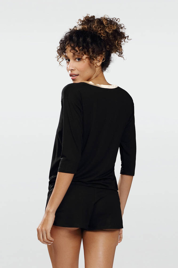 Edith Komplet Piżama Damska DKaren - Czarny