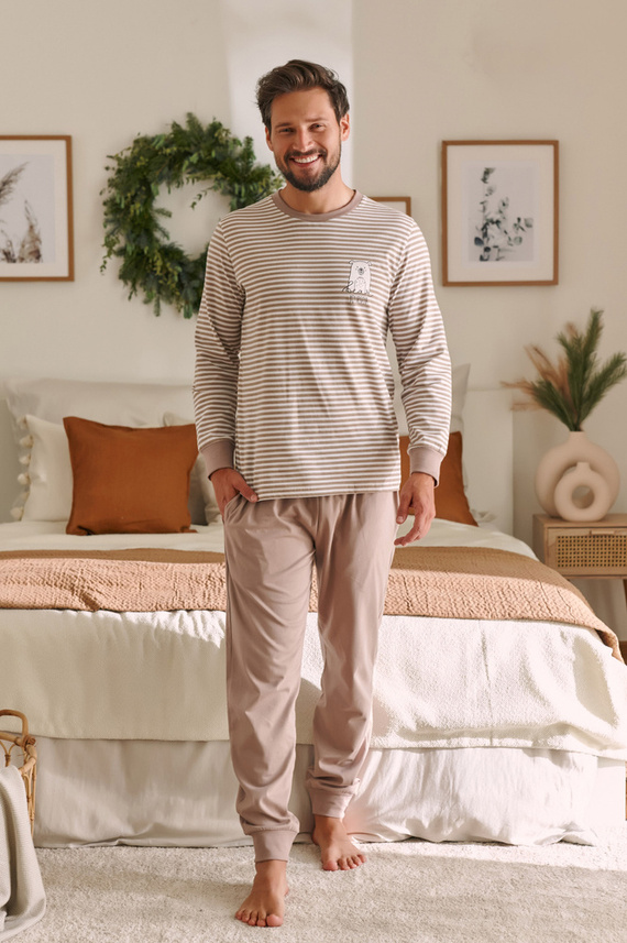 4530 "Bear" Piżama Męska Doctor Nap - beige