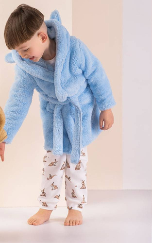 018 11 Szlafrok dziecięcy "Basic" Nicol - niebieski