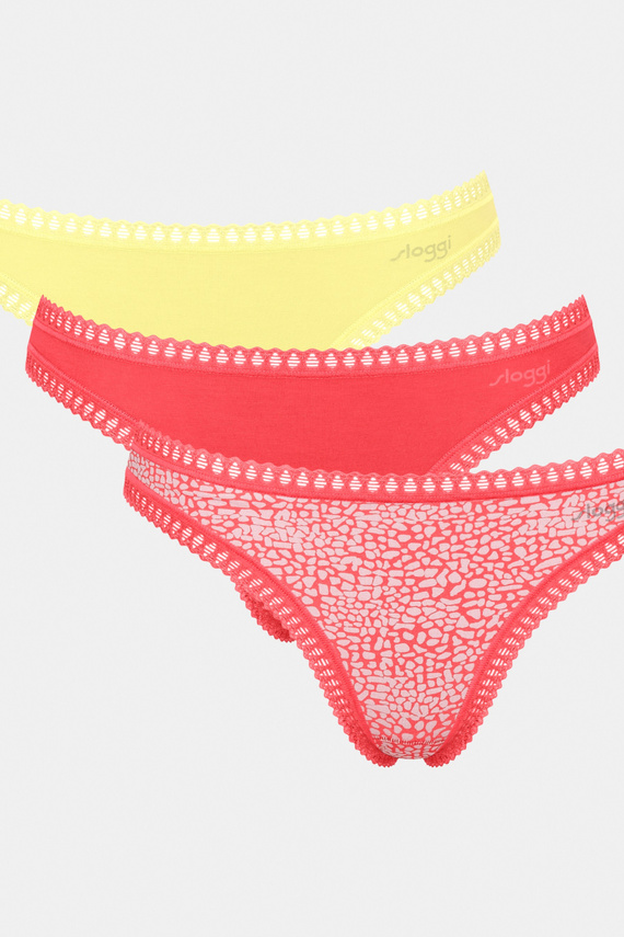 GO Crush String C3P Stringi Damskie 3-pak Sloggi - V015 pomarańczowe