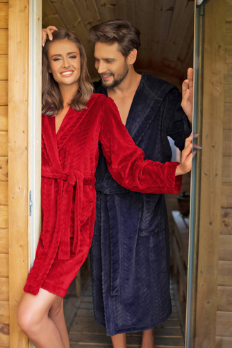 Zala Szlafrok damski polarowy Italian Fashion - czerwony