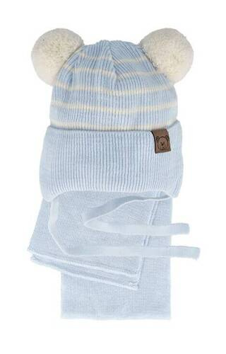 48-317 Komplet czapka+szalik AJS błękitny