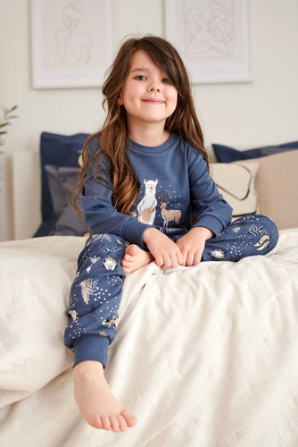 Piżama dziecięca 4324 "Animals" Unisex Doctor Nap - deep blue