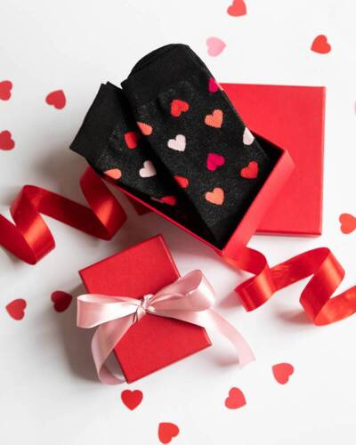 M30D Serce Italian Fashion Skarpety męskie - czarny