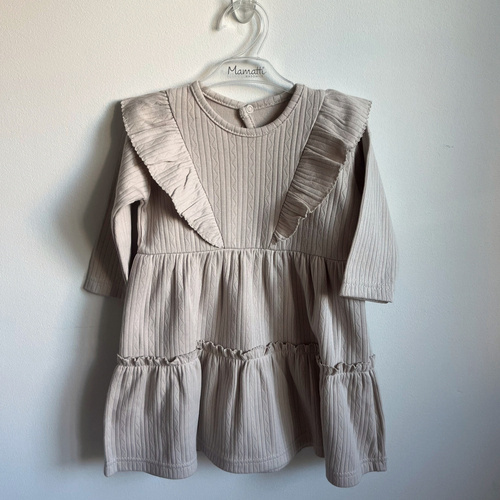 SIAG015 EkoBaby Mamatti Sukienka z krótkim rękawem - beżowy