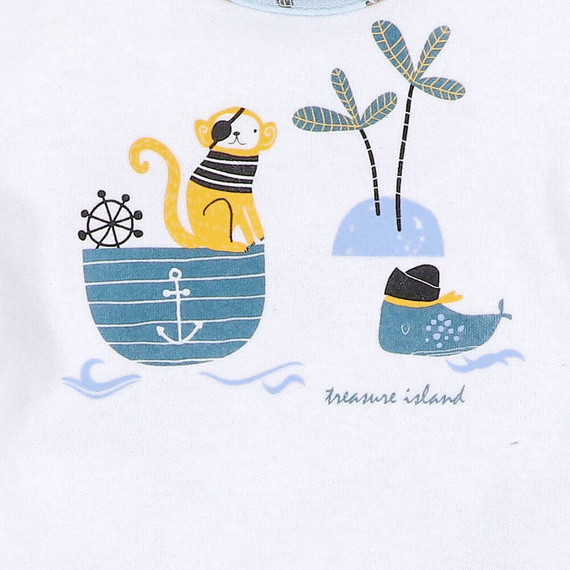 Piraci Rampers z bawełny organicznej Nini niebieski