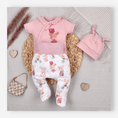 ABN-5698 Nini Półśpiochy Niemowlęce Małe Myszki 100% Bawełna Organiczna – PL