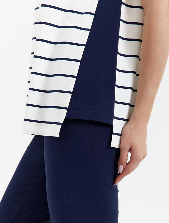 448 Piżama damska Cana - ecru - granatowy