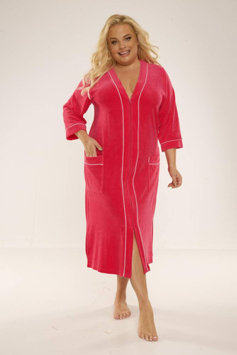 974 / 352 Welur Szlafrok damski Forex - malina