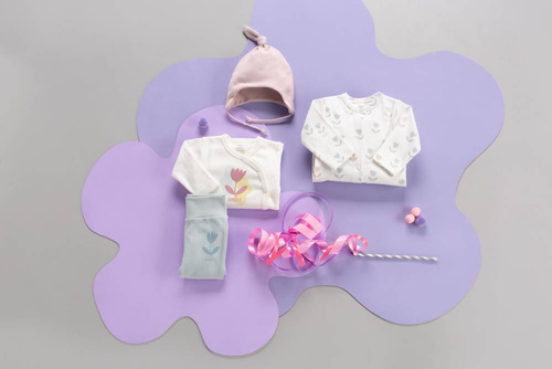 Romantic Pinokio Wiązana Czapka niemowlęca - róż