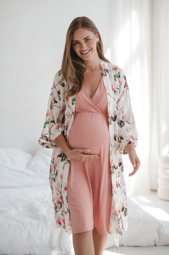 Star Light Koszula nocna ciążowa i do karmienia herbal rose Milk&Love– bambusowa wiskoza | Komfort i kobiecość