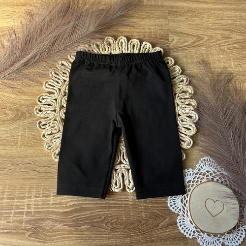 LJ052 Mamatti Legginsy dziewczęce 3/4 - czarny