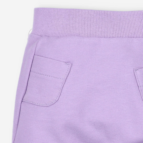 ABN-4517/LIL Spodnie dresowe kieszonka z bawełny organicznej Nini liliowy