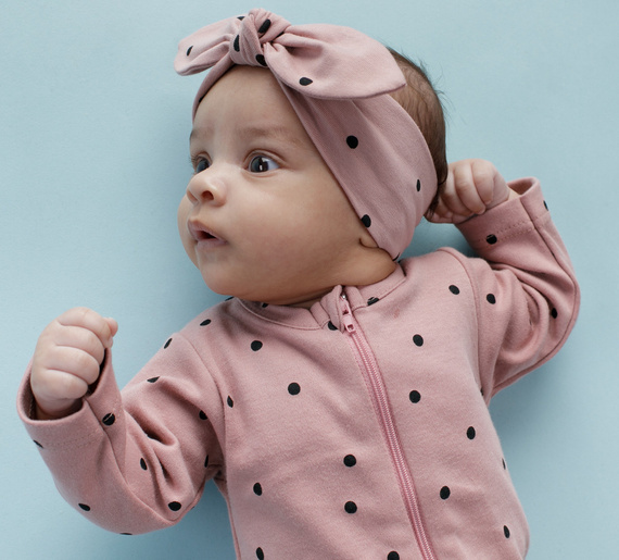 Tres Bien Pinokio Opaska dziecięca - róż groszki