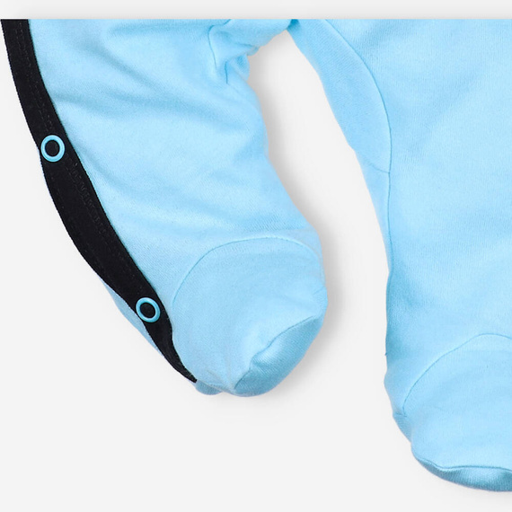 ABN-2934/TUR Summer Robots Pajacyk z bawełny organiczej Nini turkusowy